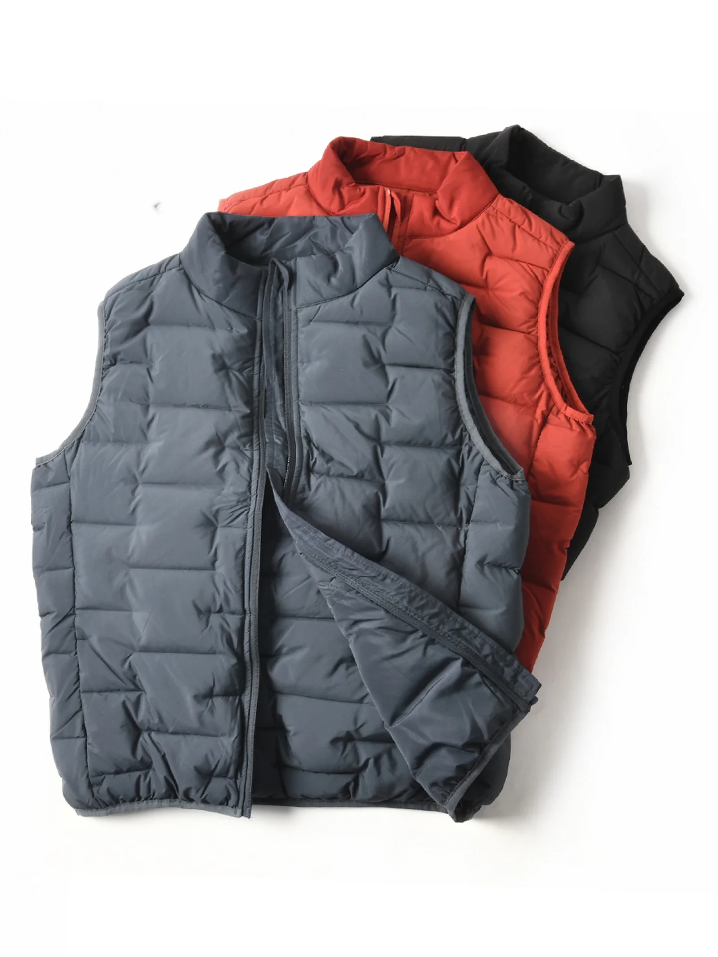 New American Style Lightweight Warm Casual Loose Fit Duck down Vest Men's Autumn Winter Shoulder Pad Vest Jacket