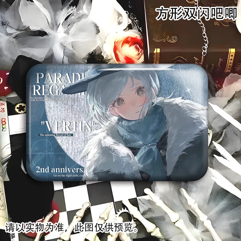 Anime Reverse:1999 Nautika Moldir Vertin Metal Brooch Pin Square Badge Jewelry Accessories for Clothes Backpack Creative Gifts