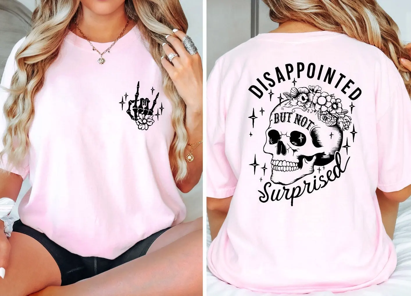 Disappointed But Not Surprised T Shirt Funny Quote Sarcastic For Women Girlfriend Adult Humor