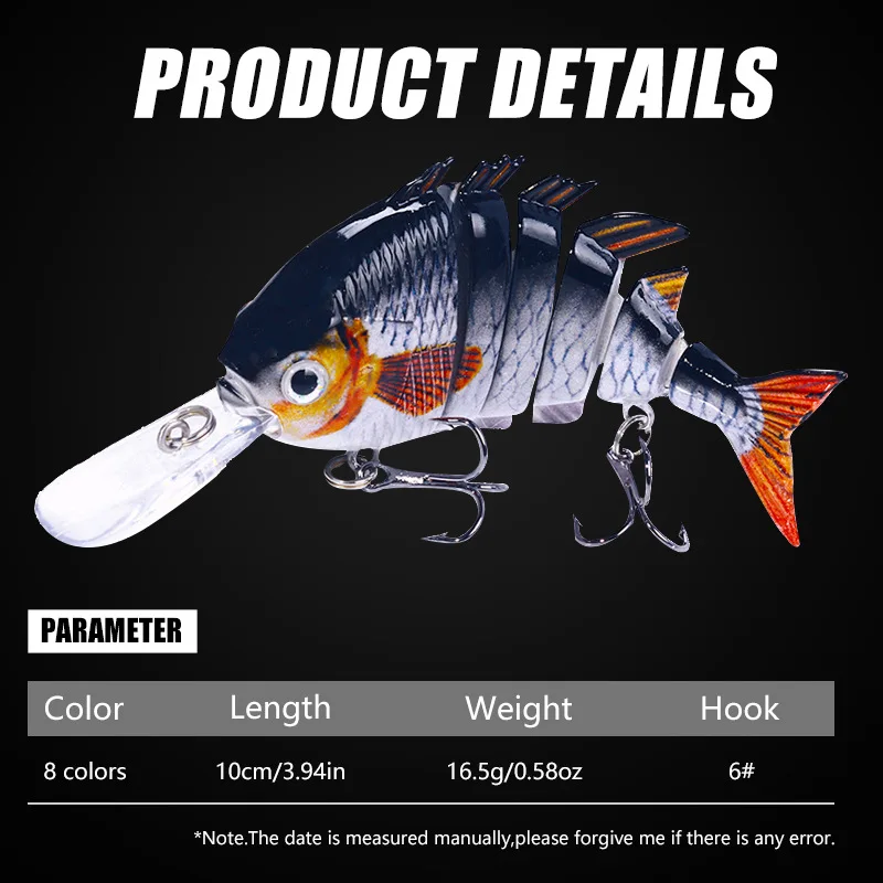 10cm-16.5g SwimPanfish Multi Jointed Panfish Bluegill Swimbaits Hard Topwater Bass Lures Fishing Lure Crank Saltwater Tackle