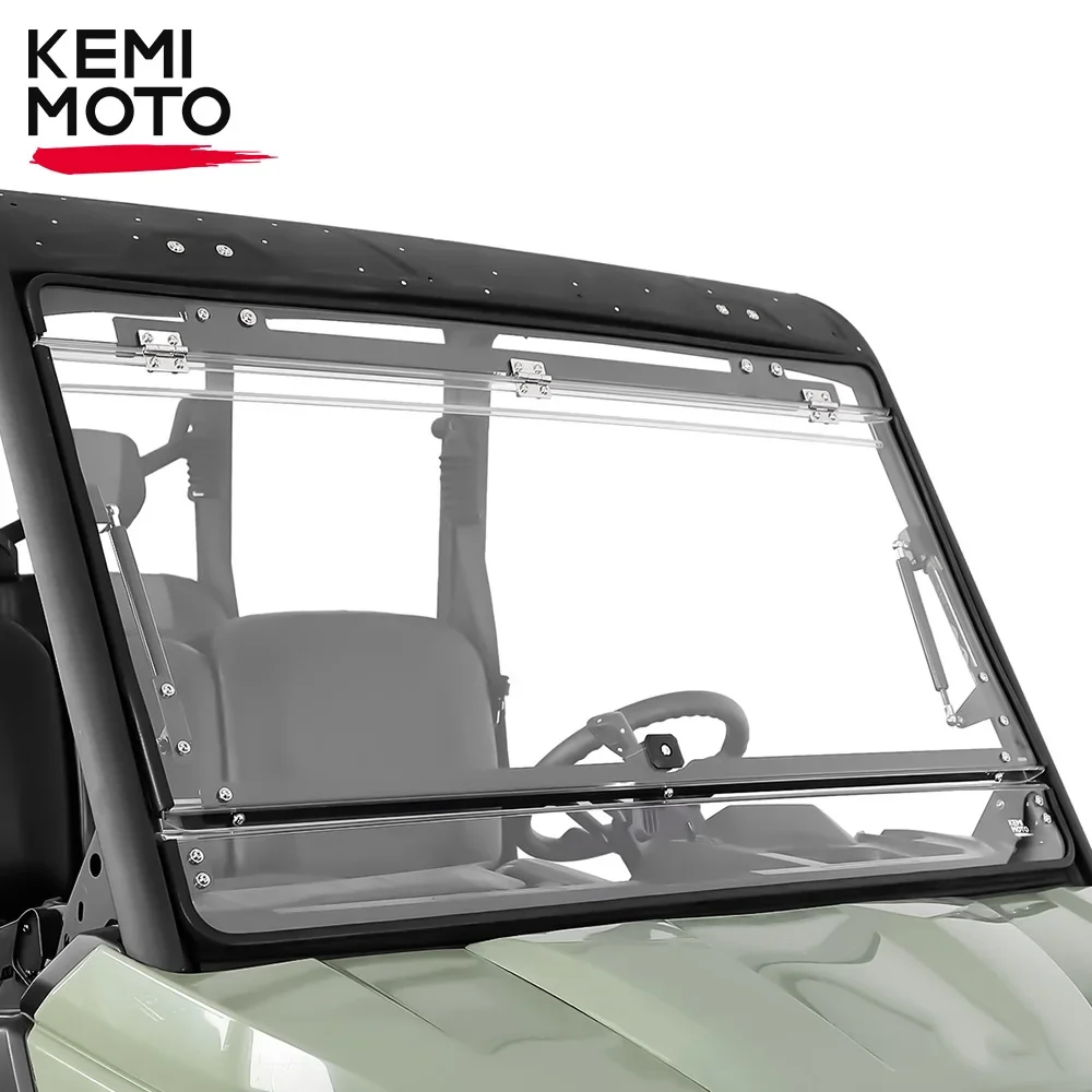 

UTV 2-in-1 Flip Windshield Front Windscreen Compatible with Can-am Defender HD 5/8/10 HD5 HD8 HD10 Max XT Cab 6x6