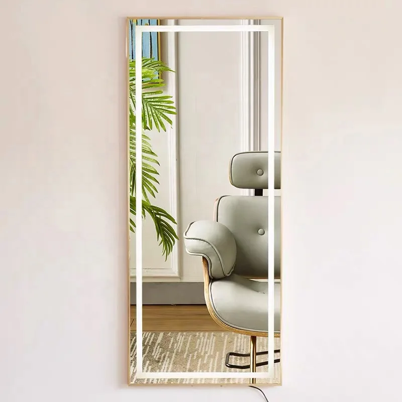 modern simple barber mirror table hair salon   cutting dyeing and perm single-sided hanging wall LED light haird