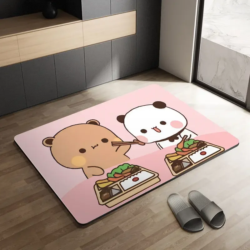 Bubu And Dudu Kawaii Diatom Mud Floor Mat Bathroom Floor Mat Bathroom Bathtub Absorbent And Non-Slip Quick-Drying Doormat Gifts