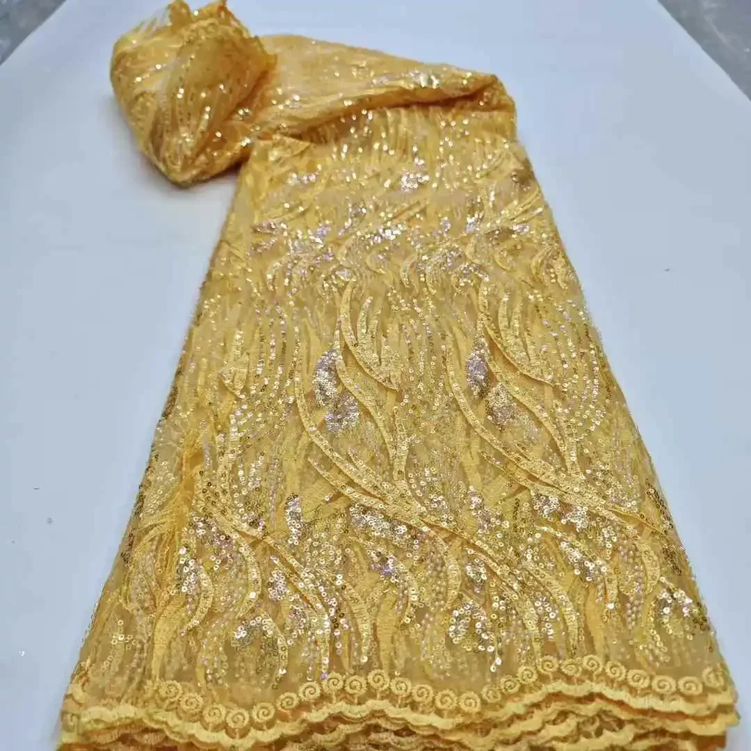 

African Tulle Lace Fabric Embroidery Nigerian Lace Fabric Shiny Latest with Stone Fashionable French Mesh for Wedding Dress S195