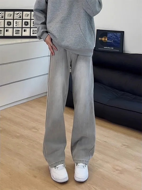 

Мужские джинсы-клеш с подкладкой, утепленные, прямого кроя, модные, брендовые, классические джинсы Haome