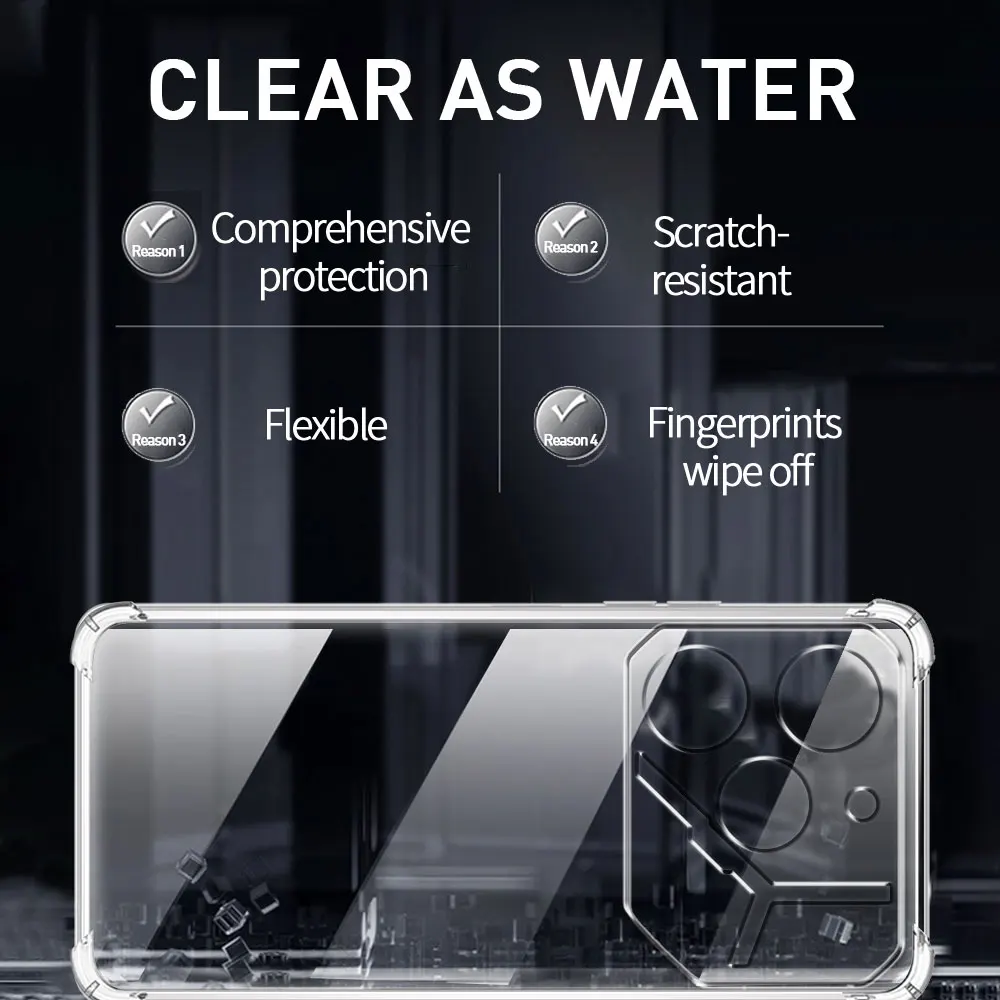 Shockproof Airbag TPU Case Tecno Pova 6 Pro 5G LI9 Coque Clear Soft Silicone Phone Case for Tecno Pova 6 5G Protect Cover Funda image 6
