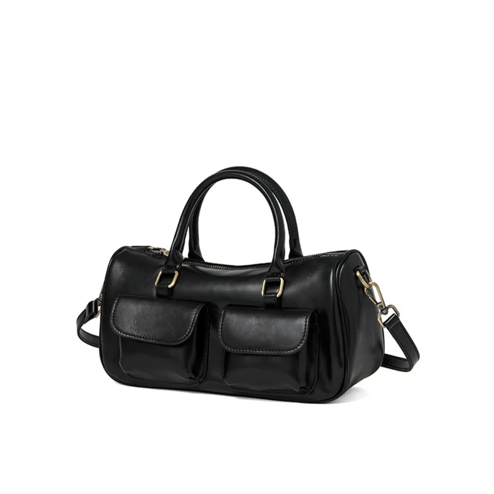 Genuine leather women's handbag, lightweight pillow bag, simple commuting high-end single-shoulder crossbody bag