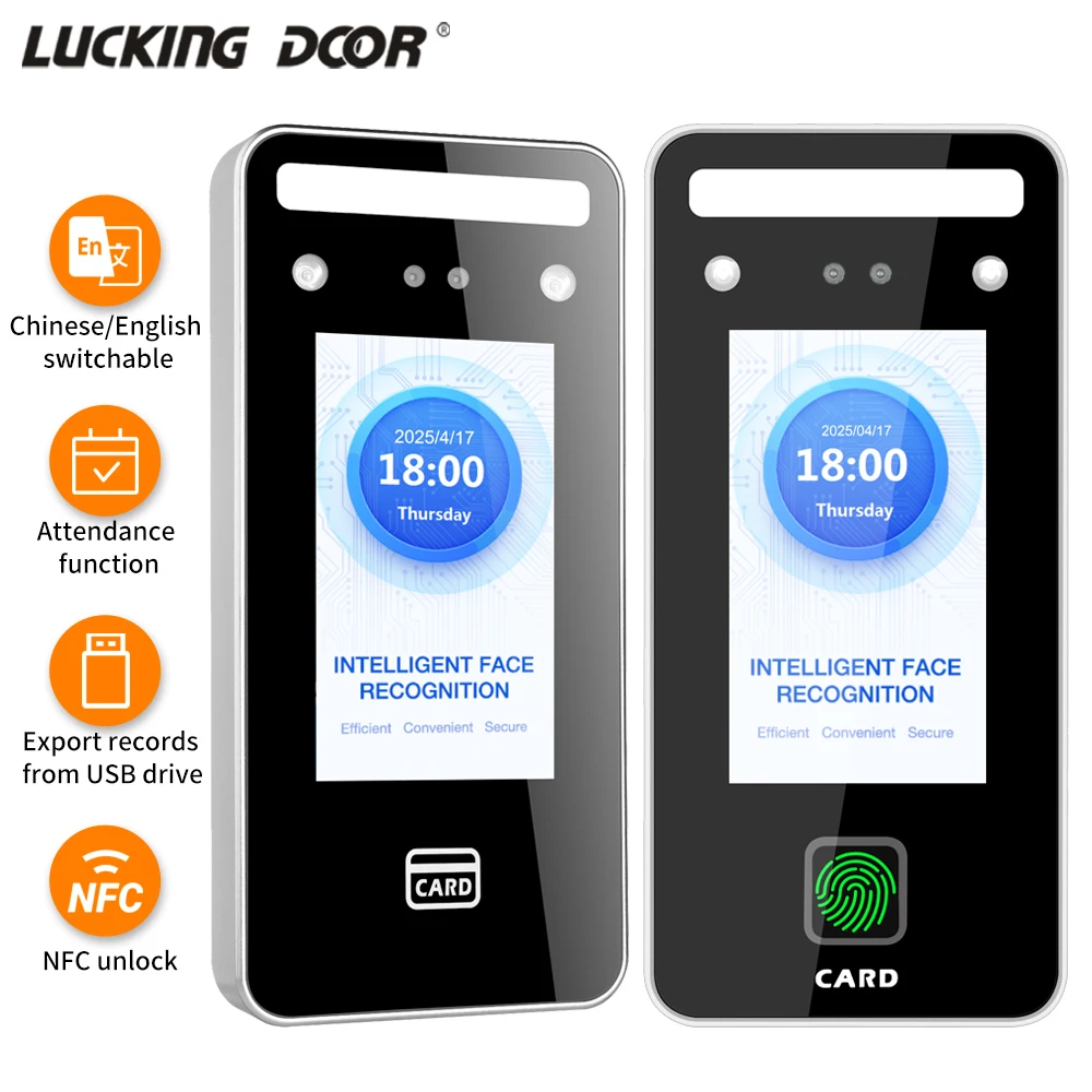

TCP/IP Intelligent Dynamic AI Face Recognition Access Control and Time Attendance All-in-one Machine Wall Mounted 2000user 4.3in