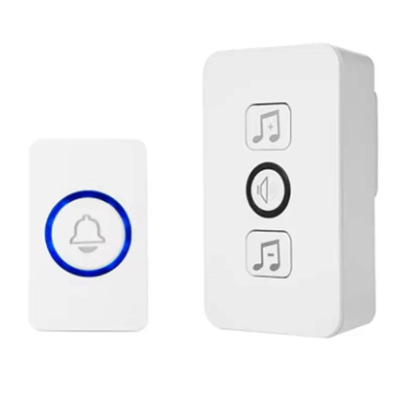 BNVN-Home Alert System جرس باب لاسلكي ذكي مع 4 مستويات صوت، رنين باب ترحيب لكبار السن النداء - قابس أمريكي اختياري