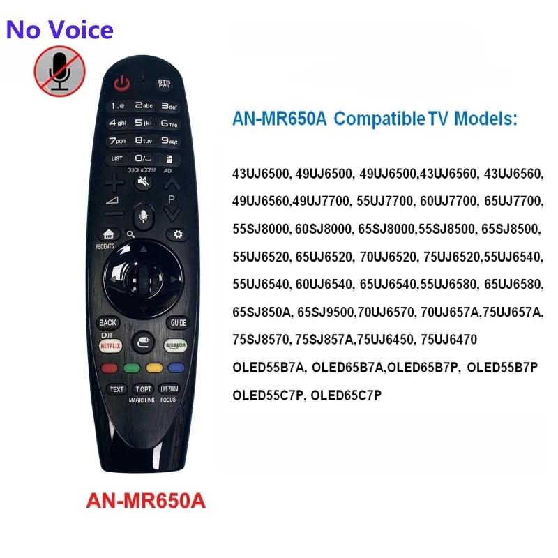 AN-MR650A Replacement Remote Control Select Smart Television 55UK6200 49UH603V No Voice Function and No Flying Mouse Function