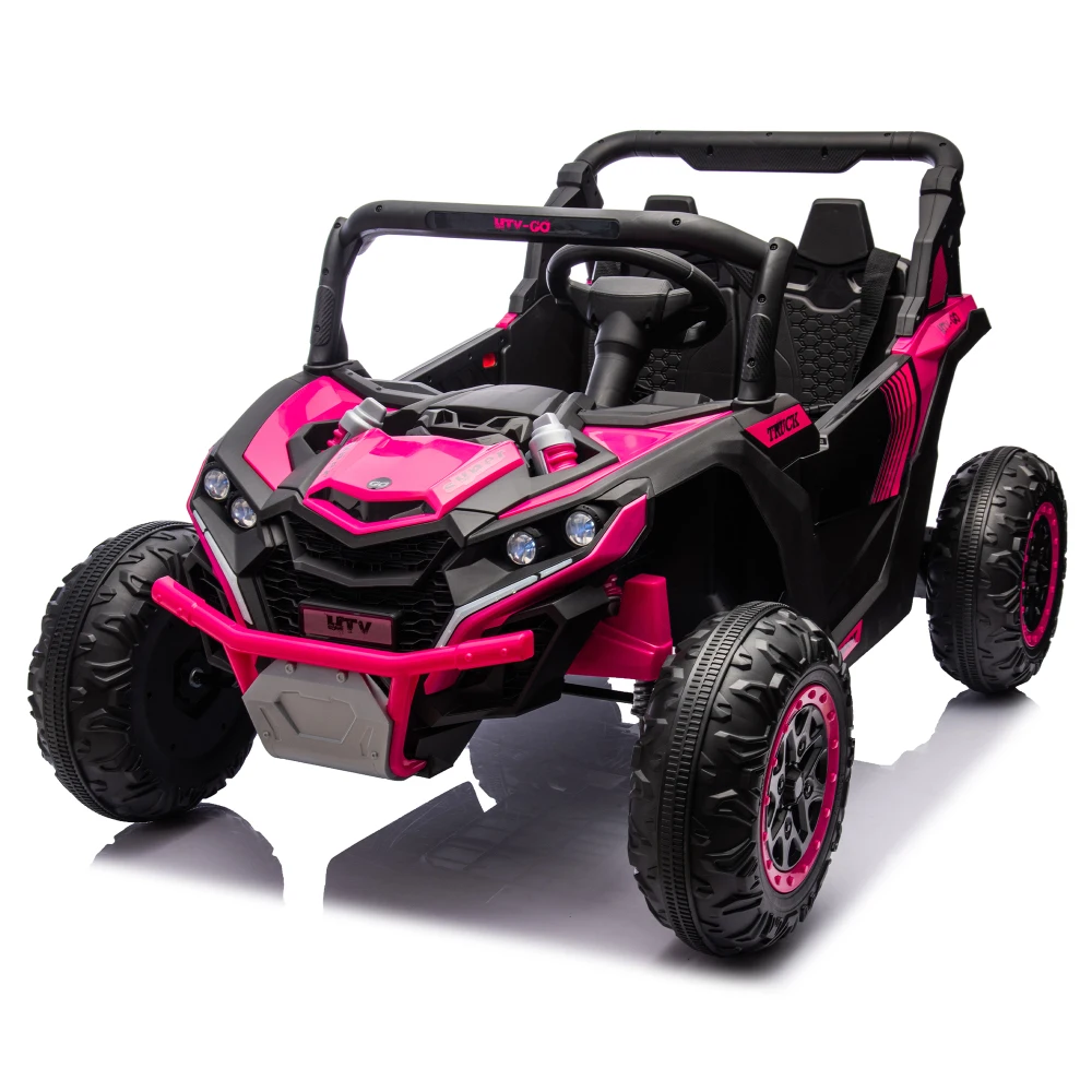 24V Two-Seater Kids Ride on UTV W/Parents Remote Control,Four-Wheel Suspension,Slow Start,Large Wheel Design,Anti-collision Bar