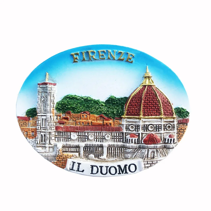 Resin Fridge Magnet for Tourism Souvenir, Crafts and Message Sticker, Florence Decoration