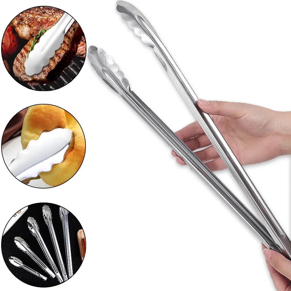 7-16inch Barbecue Clips Food BBQ Steak Bread Tongs Cooking Utensils Party Non-Slip Clips Home Kitchen Baking Gadgets Accessories