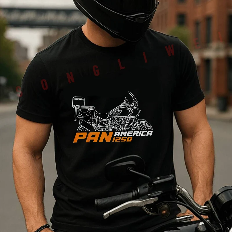 

Pan America CVO ADV Motorcycle T-Shirt Motorrad Fans Moto New Fashion Summer Cotton Men Short Sleeve O-Neck T Shirt