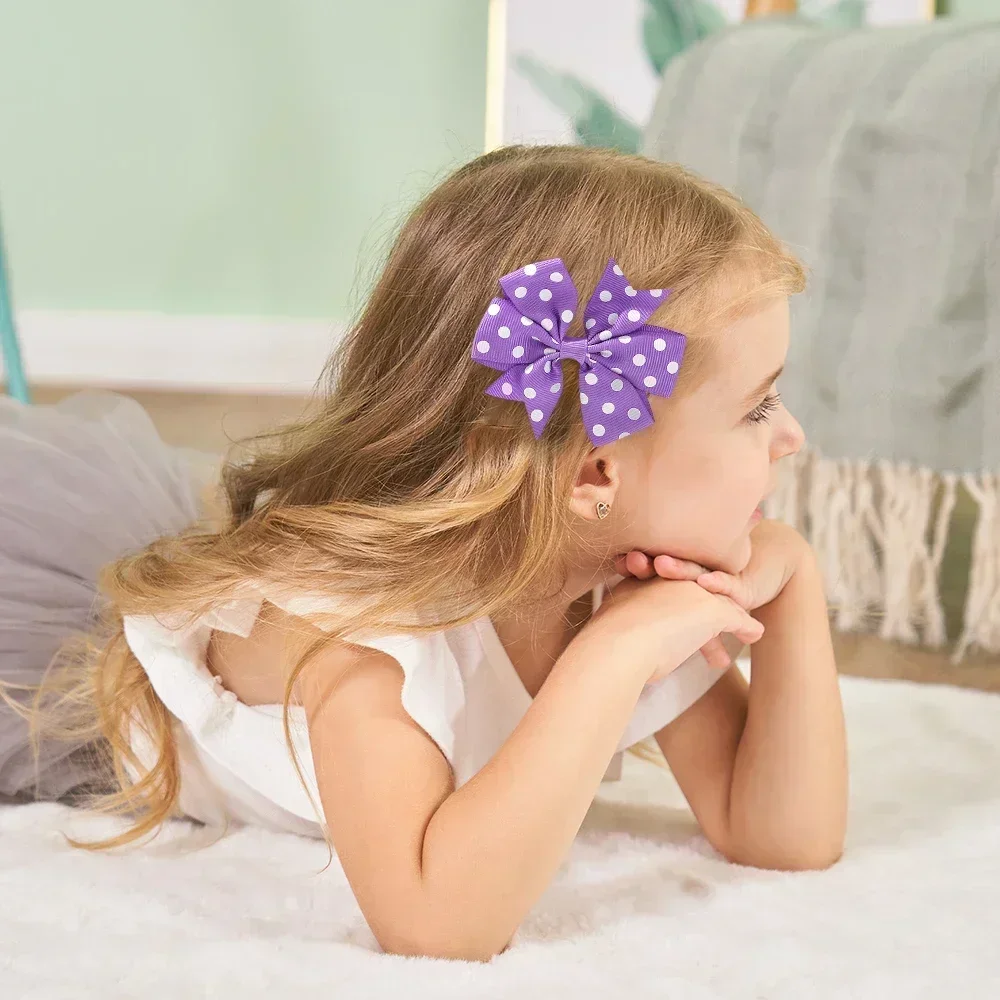 2 قطعة/المجموعة الفتيات لطيف الطباعة نقطة الانحناء إكسسوارات الشعر مقاطع الشعر اليدوية الانحناء مقاطع دبوس الشعر Kawaii الطفل اكسسوارات الهدايا