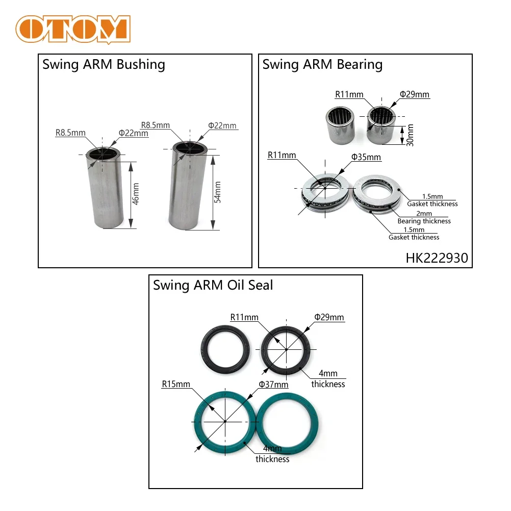 OTOM Motocross Swing ARM Maintenance Kit Bearing Oil Seal Bushing For HONDA CRF250R CRF450R CRF450X 2005-2017 Dirt Bike Part