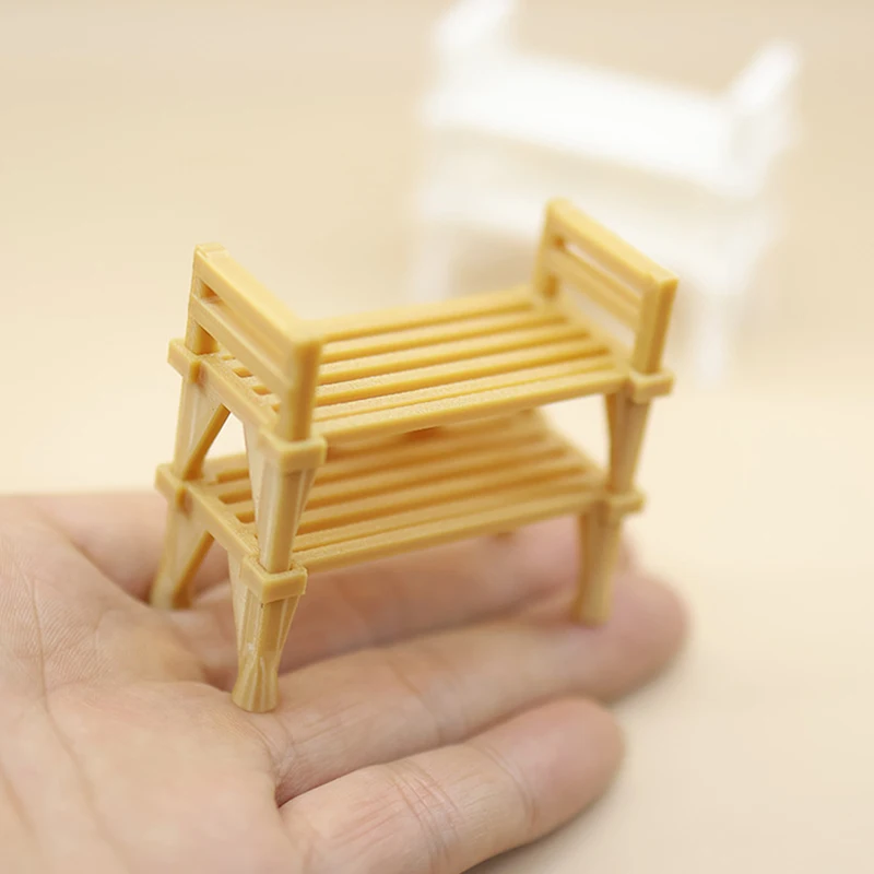 1Pc Dollhouse Double Layer Shoe Rack Model Simulation Dolls House Home Scene Furniture Decoration Toys Accessories