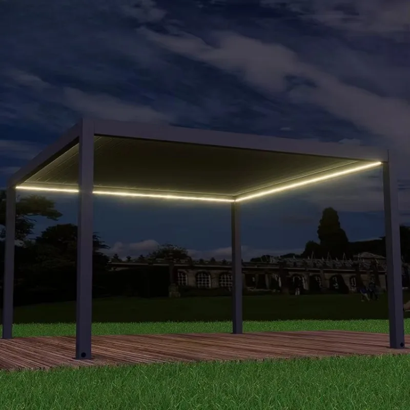 Freestanding Heavy  Rugged Exterior   Polycarbonate Awning Gazebo with Light