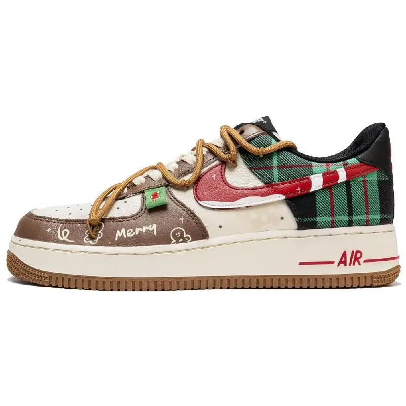 

[Custom Winter Overture]Nike Air Force 1 Low-Top Skateboard Shoes Men's Brown Green