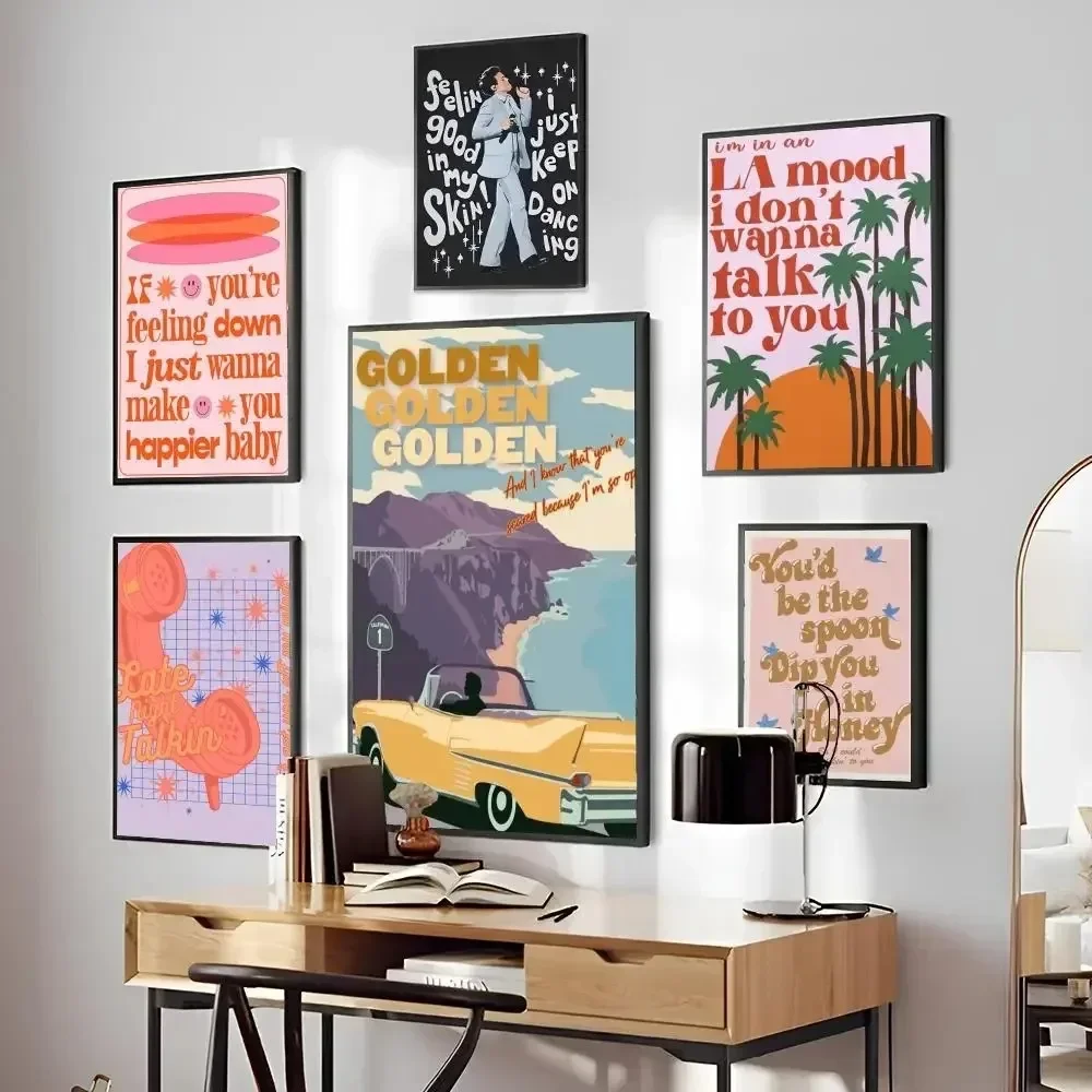 Harris Style Lyrics Art Poster Canvas Painting Modern Home Living Room Bedroom Entrance Bar Coffee Shop Art Painting Decoration