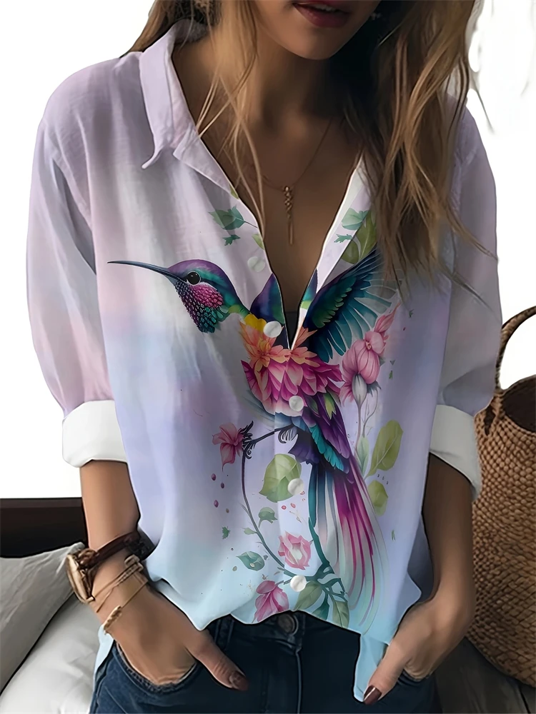 

Spring And Summer Women's Fashion New Button Long Sleeve Shirt Casual Loose Lapel Women's Tops Ladies Elegant Party Shirt