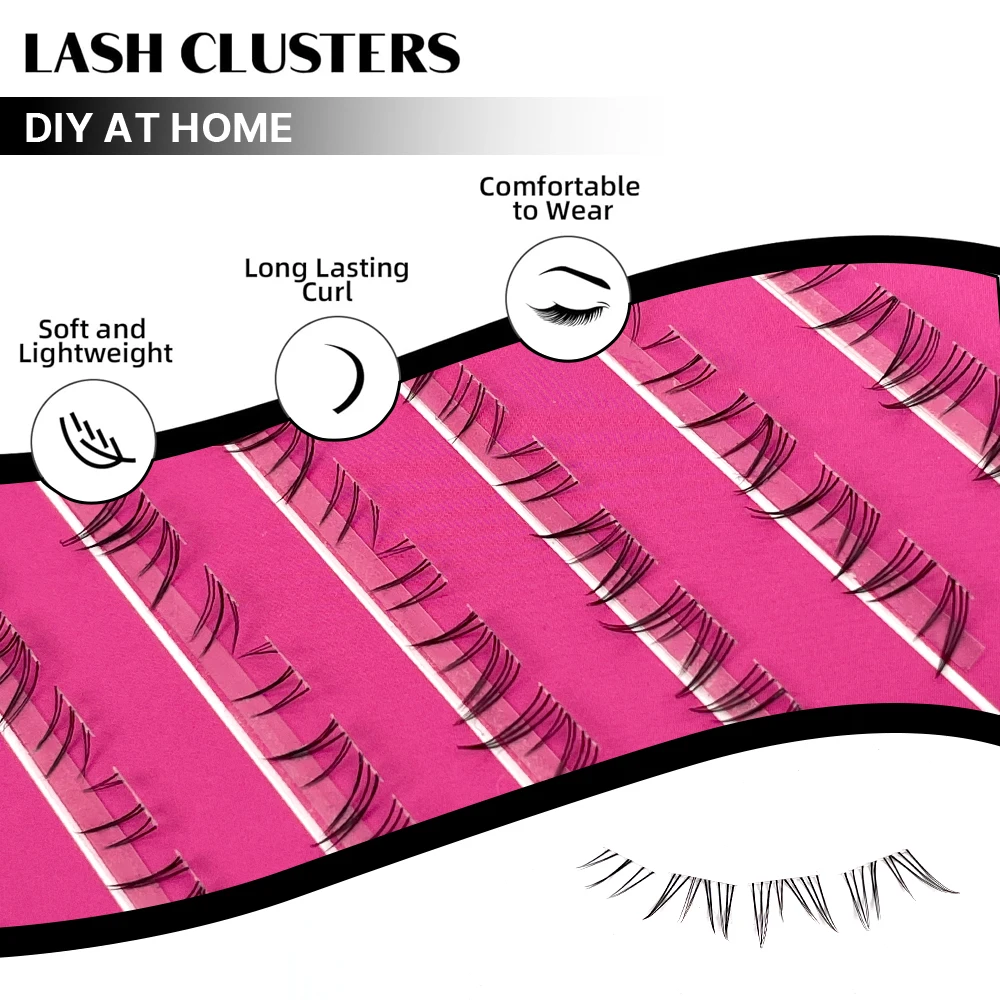 5-6mm Bottom lash DIY Eyelash Extensions natural B Curl lower Individual Lashes 8Rows Cluster Lashes for women makeups