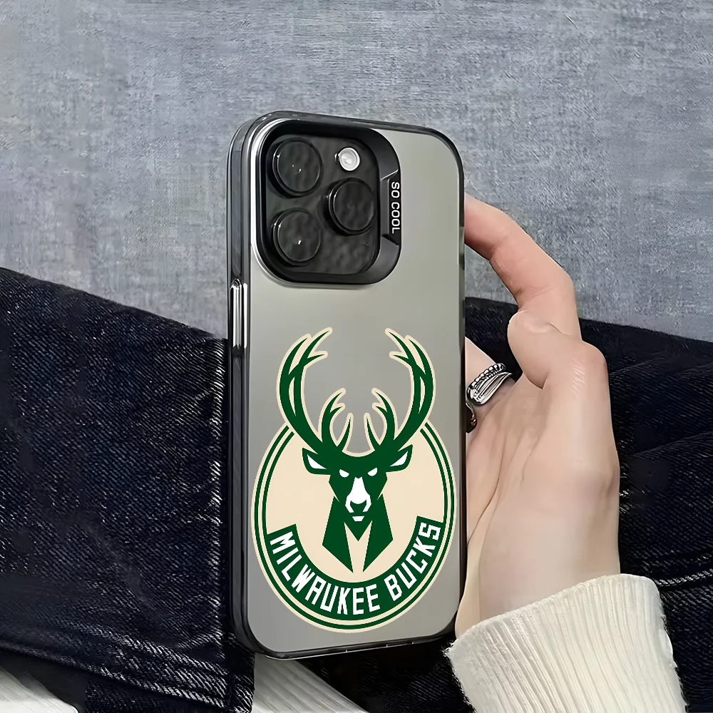 M-Milwaukee Of B-Bucks Phone Case For iPhone 16 15 14 13 12 11 Pro Max Grey Black Matte Laser Metallic Aurora Funda