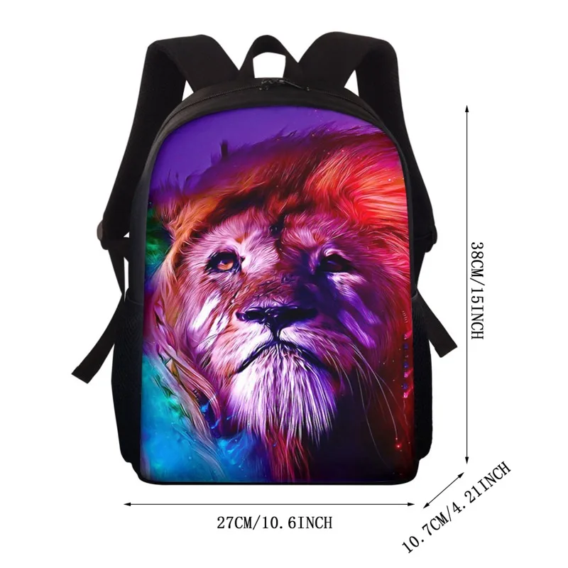 Lion Printed Children Schoolbag Laptop Bag Cheetah Girls Boys Travel Storage Backpacks Teenager Daily Casual Rucksacks Daypacks