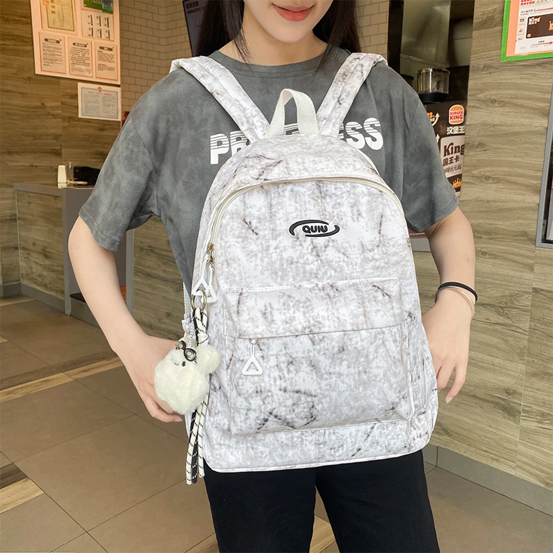 Fashion Versatile Women'S Nylon Cloth Large Capacity Tie Dye Student Schoolbags Simple Casual Travel Storage Backpack