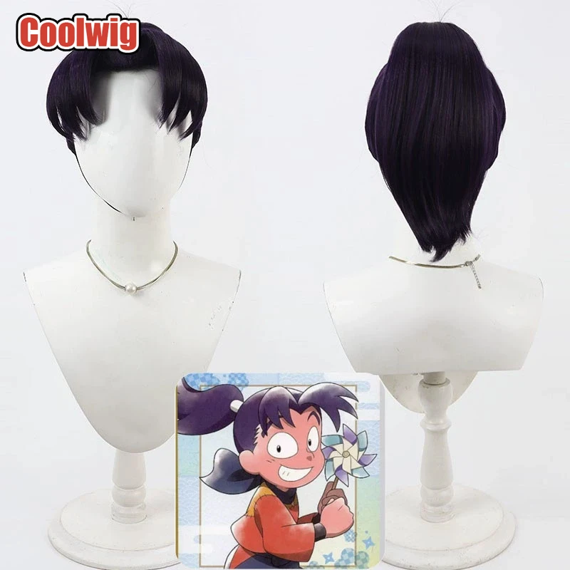 Coolwig Synthetic Hair Kirimaru Settsuno Cosplay Wigs Nintama Rantaro Kirimaru Settsuno Long Purple Ponytail Wig Heat Resistant