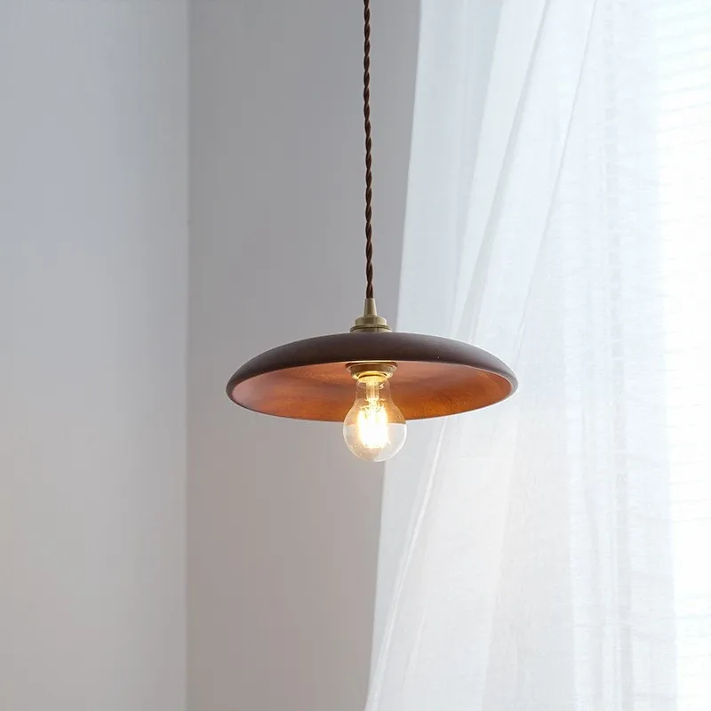 Nordic Modern Wood LED Pendant Light Hanglamp Loft Brass Fixture For Kitchen Dining Room Bar Hanging Lamps Home Decor Lampara