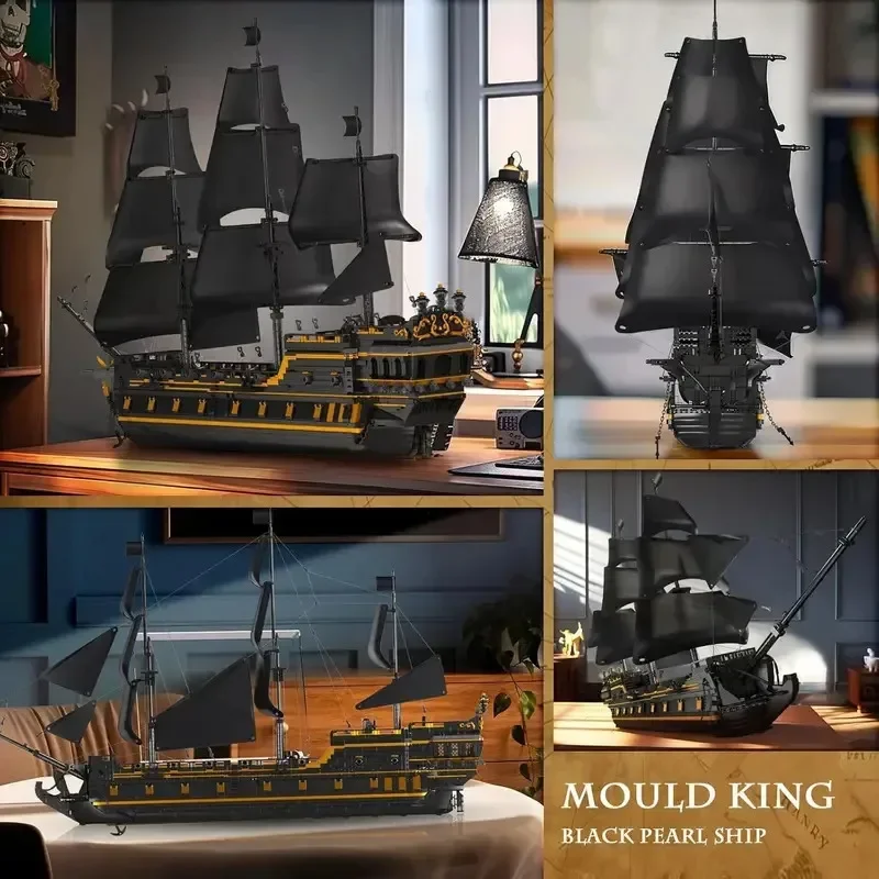 

MOULD KING 13186 Black Pearl Ship Pirate Ⅱ Pirates Ship 5266Pcs Building Blocks Ideas Sailboat Bricks Boys Birthday Toys Gifts