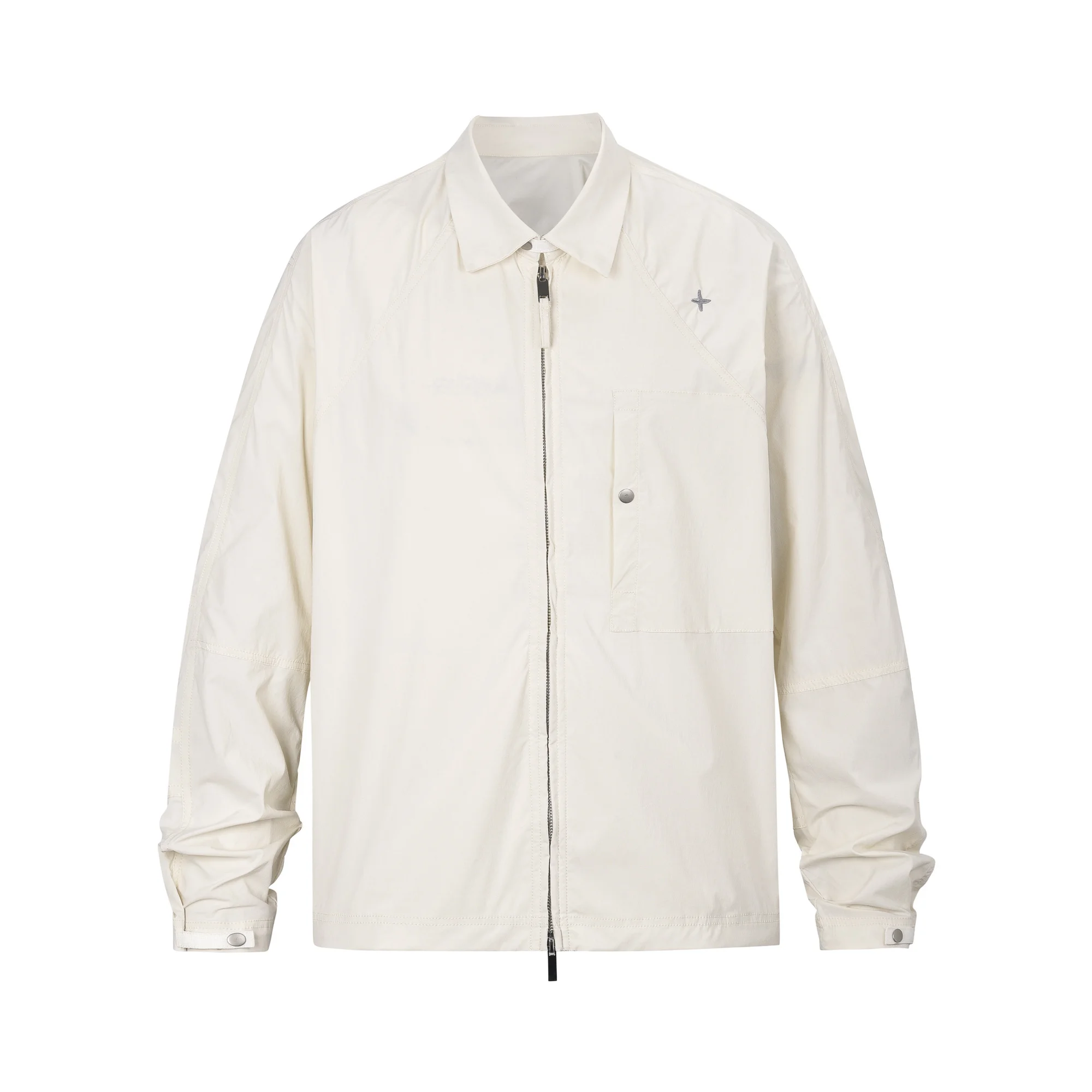 

Yao Fashion Streetwear Thin Jacket Casual Oversize Loose Vintage High Street Flip Collar Zipper Coat Jacket For Men Unisex