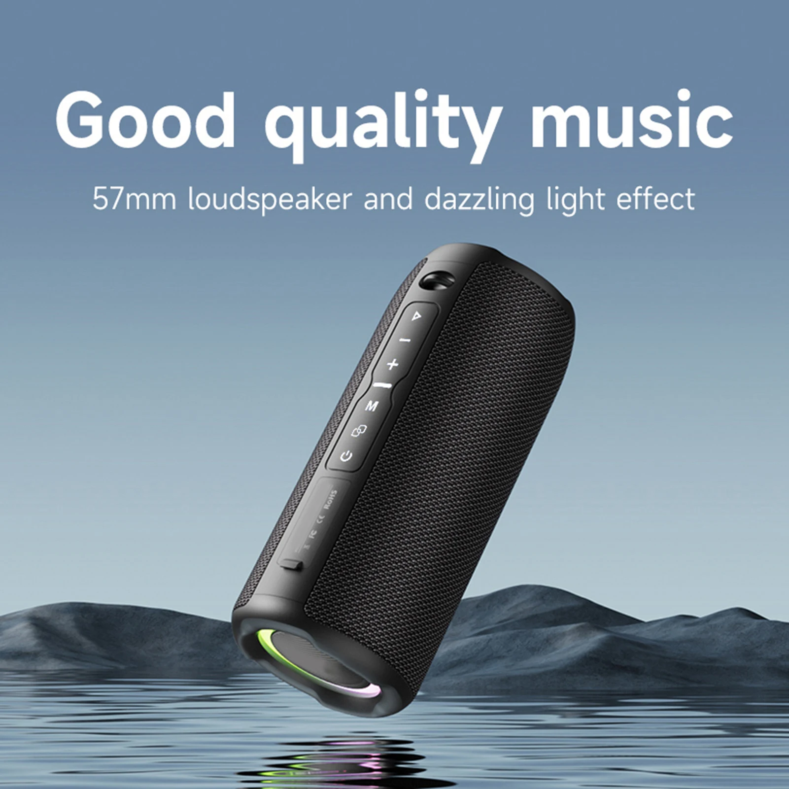 

Portable Wireless Speaker with BT 5.2 Technology IPX6 Waterproof Speakers HiFi Sound AUX FM TF Card RGB Lighting Long Playtime C