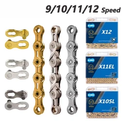 Mountain Bike Chain X9 X10 X11 X12 Chain EL SL Gold/Silver Chains 9/10/11/12 Speed Road MTB Bike Chains with for SRAM