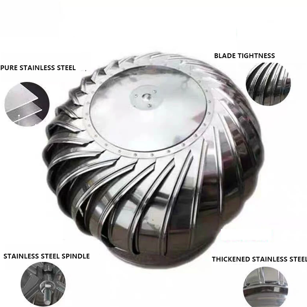 Stainless Steel Roof Ventilator Round Polished Air Vent 350mm Type 5