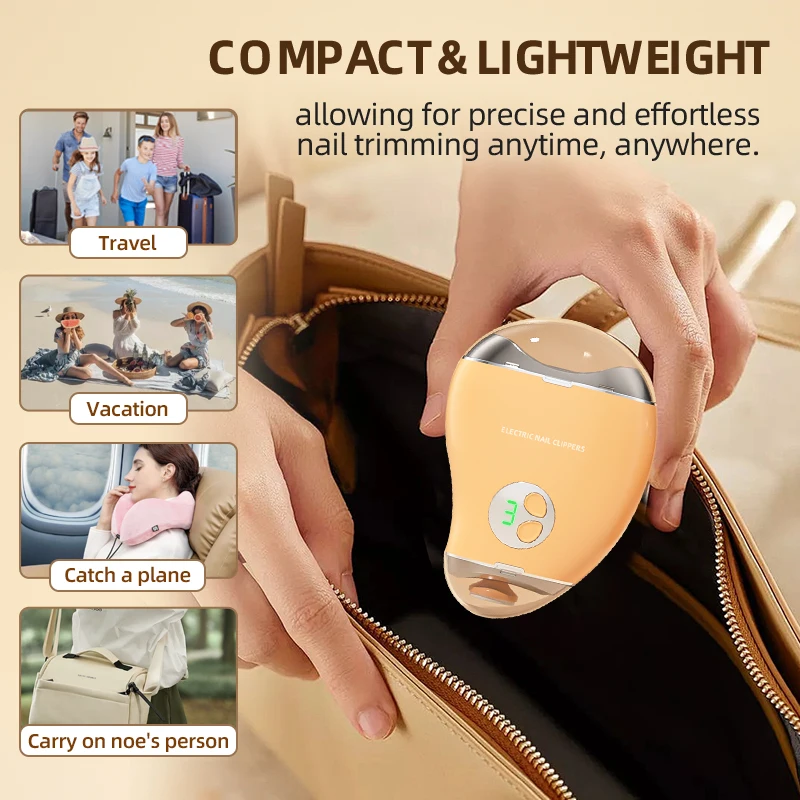 2in1 Automatic Nail Clipper Electric Trimmer File LED Display 3 Speeds Debris Storage Safe Nail File for Baby Seniors Nail Care view 5