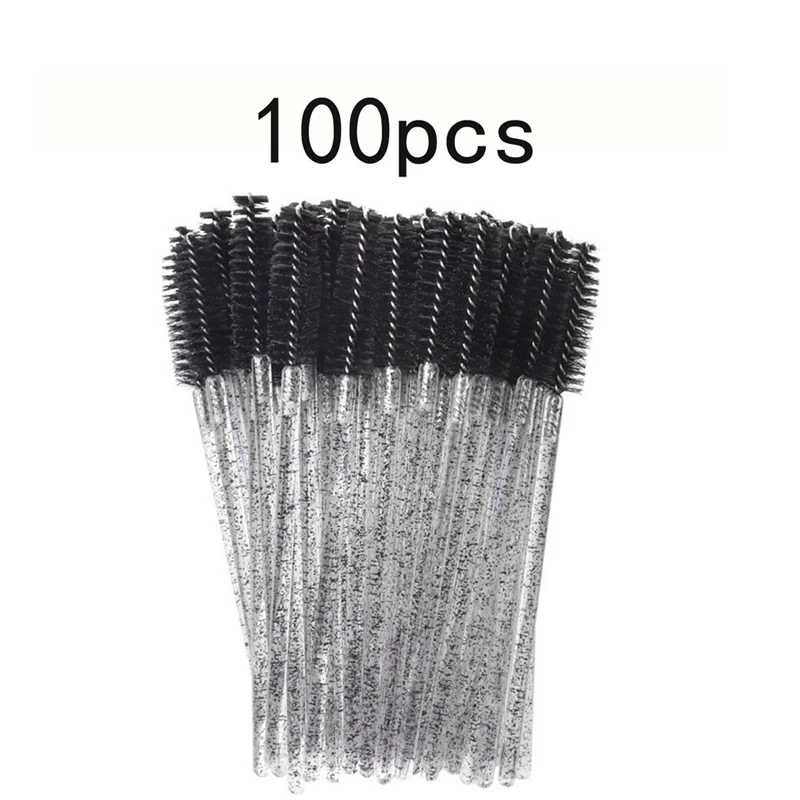 100 pezzi monouso pennelli per trucco in cristallo set di strumenti ciglia labbra micropennello mascara bacchette applicatore tampone strumenti per l'estensione delle ciglia