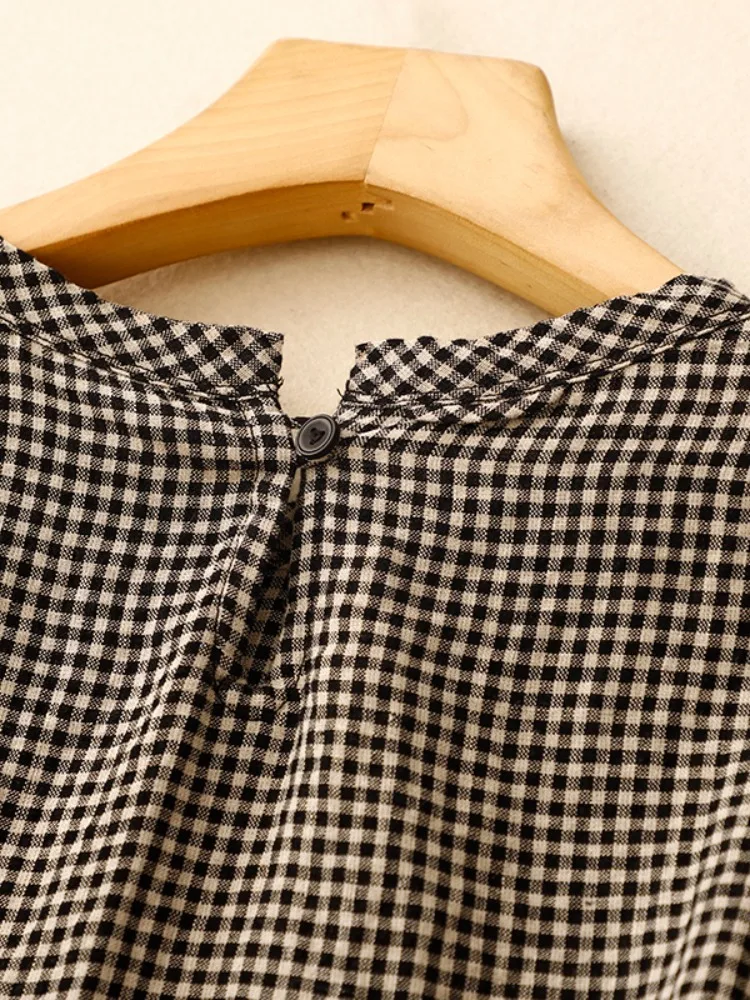 الفني الكتان منقوشة تي شيرت المرأة الصيف رقيقة عادية كبيرة الحجم اللحوم إخفاء التخسيس الصغيرة Flng Sve أمي