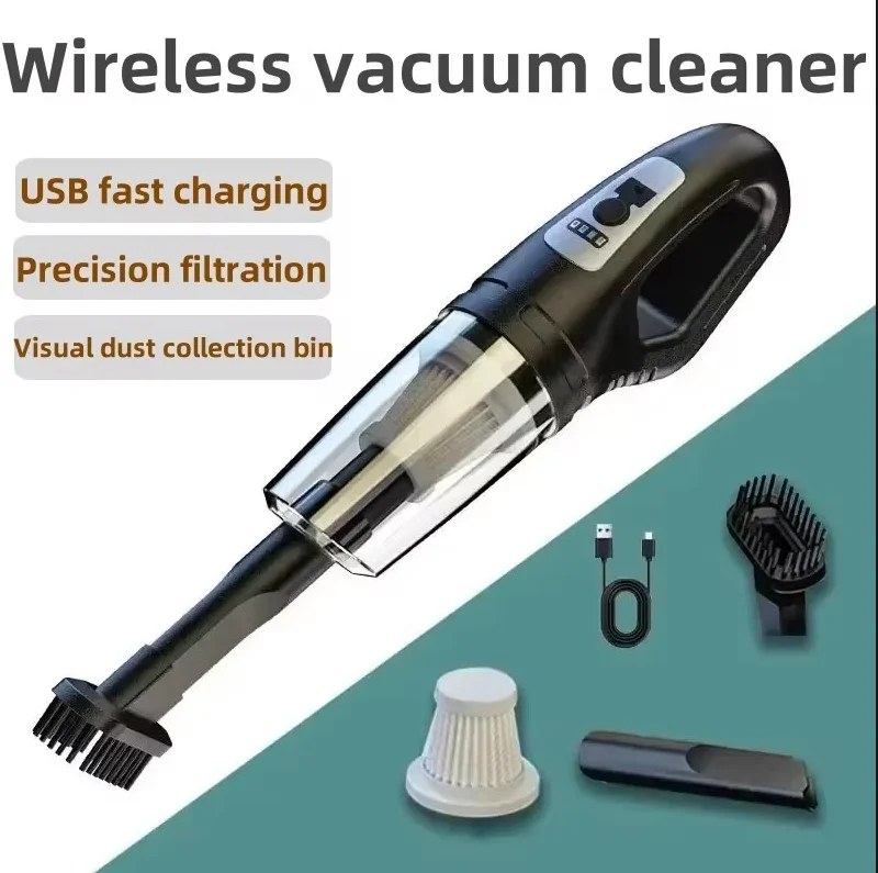 120W Portable Car Vacuum Cleaner USB Charging Handheld Cordless Vacuum Cleaner Powerful Suction for Auto/Home/Office/Pet Hair