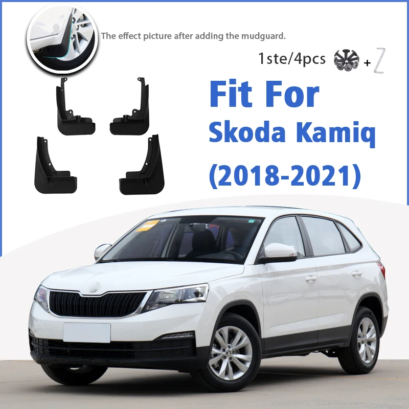 

Mudguard For Skoda Kamiq 2018-2021 Front Rear 4pcs Mudflaps Mudguards Car Accessories Auto Styline Splash Guard Fender Mud Flap