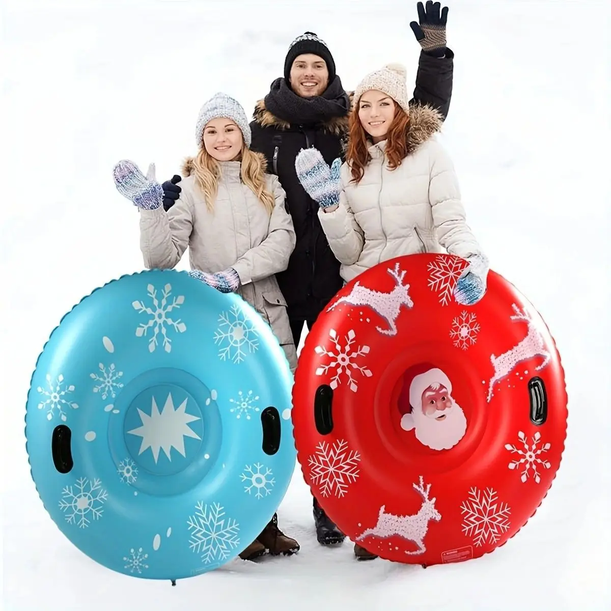 Winter Outdoor Inflatable Snow Tube Adult Thickened Wear Resistant Ski Sled Ski Air Cushion Circle