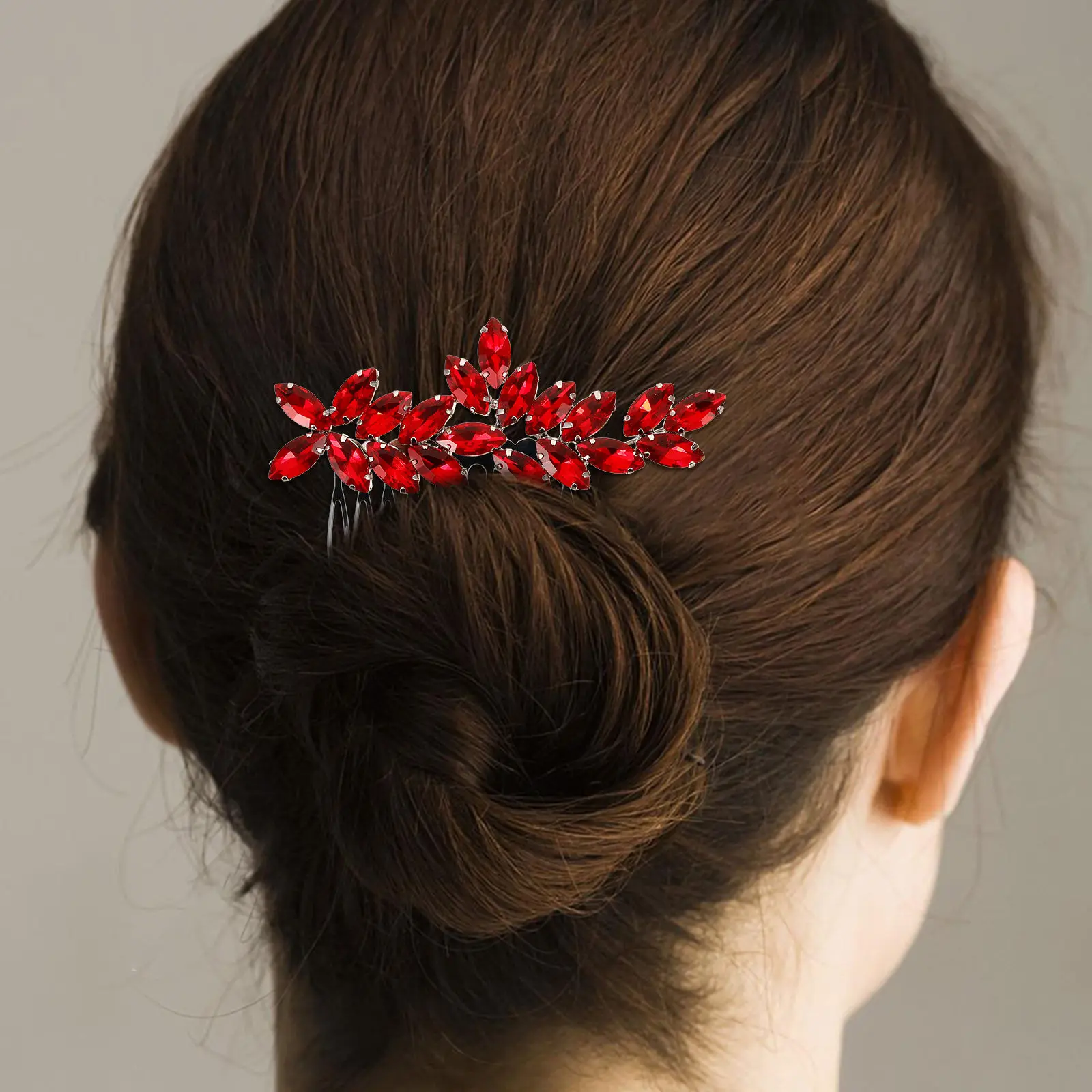 

Wedding Hair Comb Rhinestone Bridal Hair Side Comb Comfortable Stylish Hairpiece Zinc Alloy for Bride Bridesmaids