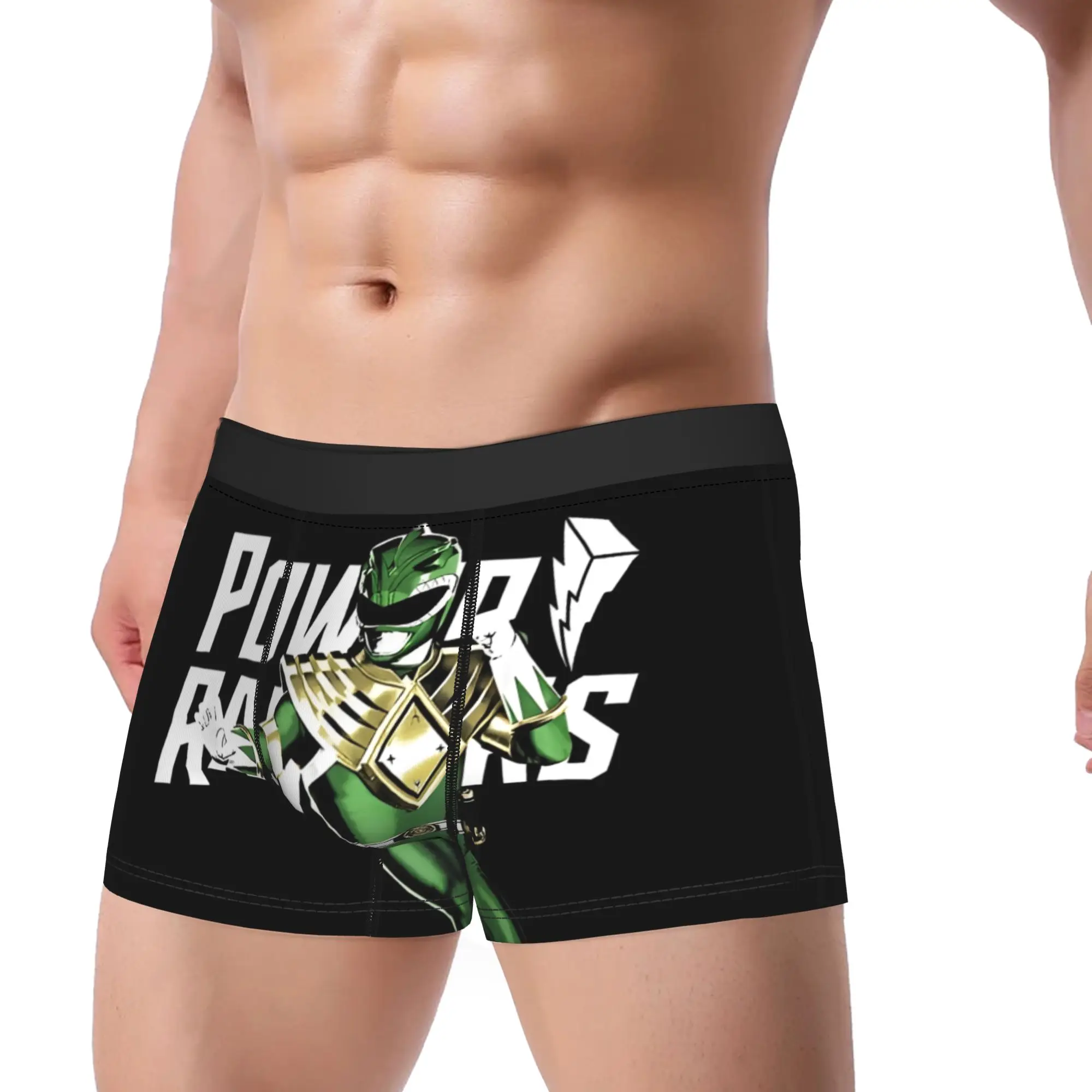 Power Rangers Greens Rangers Karate Action Pose Logo boxers  Underpants Breathbale Panties Shorts Boxer Briefs
