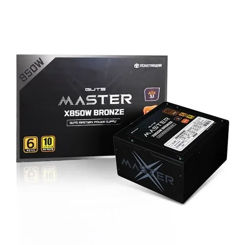 Monster Guts Masterx X850W 80Plus Bronce Atx3.1 Atx Computadora Pc Fuente de alimentación gratis 6 años A/S (servicio de garantía)