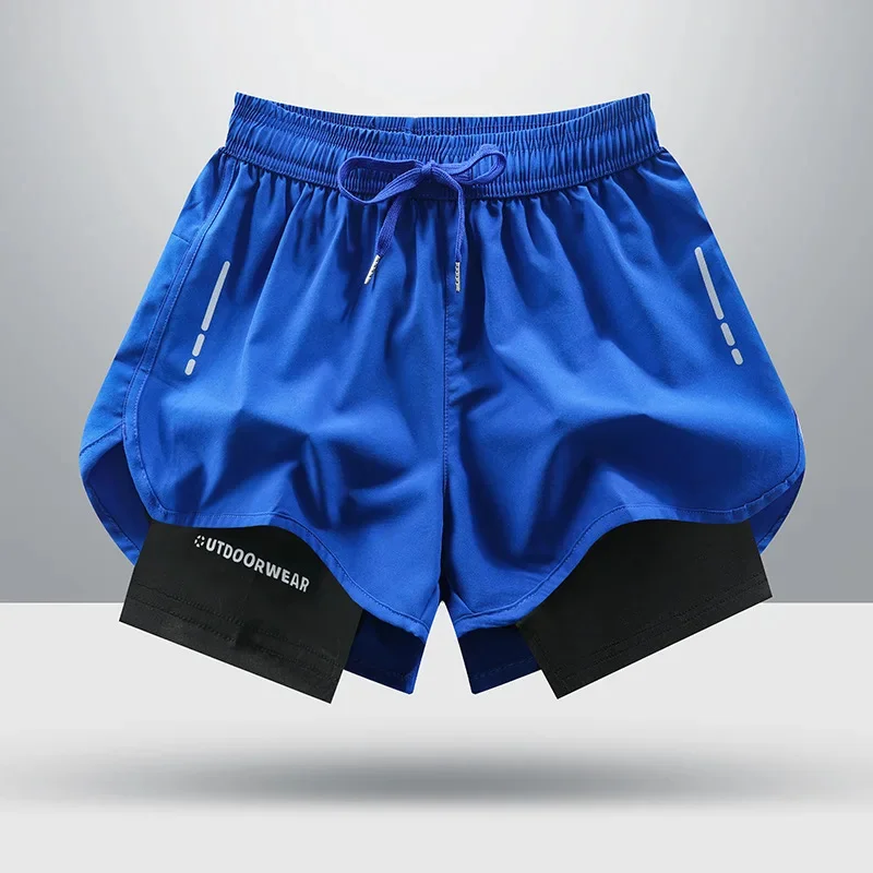 

Summer Breathable Running Shorts Men Gym Sport 2 In 1 Training Basketball Bodybuilding Fitness Clothing