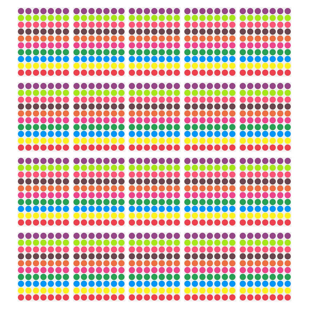 

Blank Round Stickers 1400pcs 20 Sheets Assorted Colored Dot Labels Adhesive Circle Stickers for Price Tags and Crafts