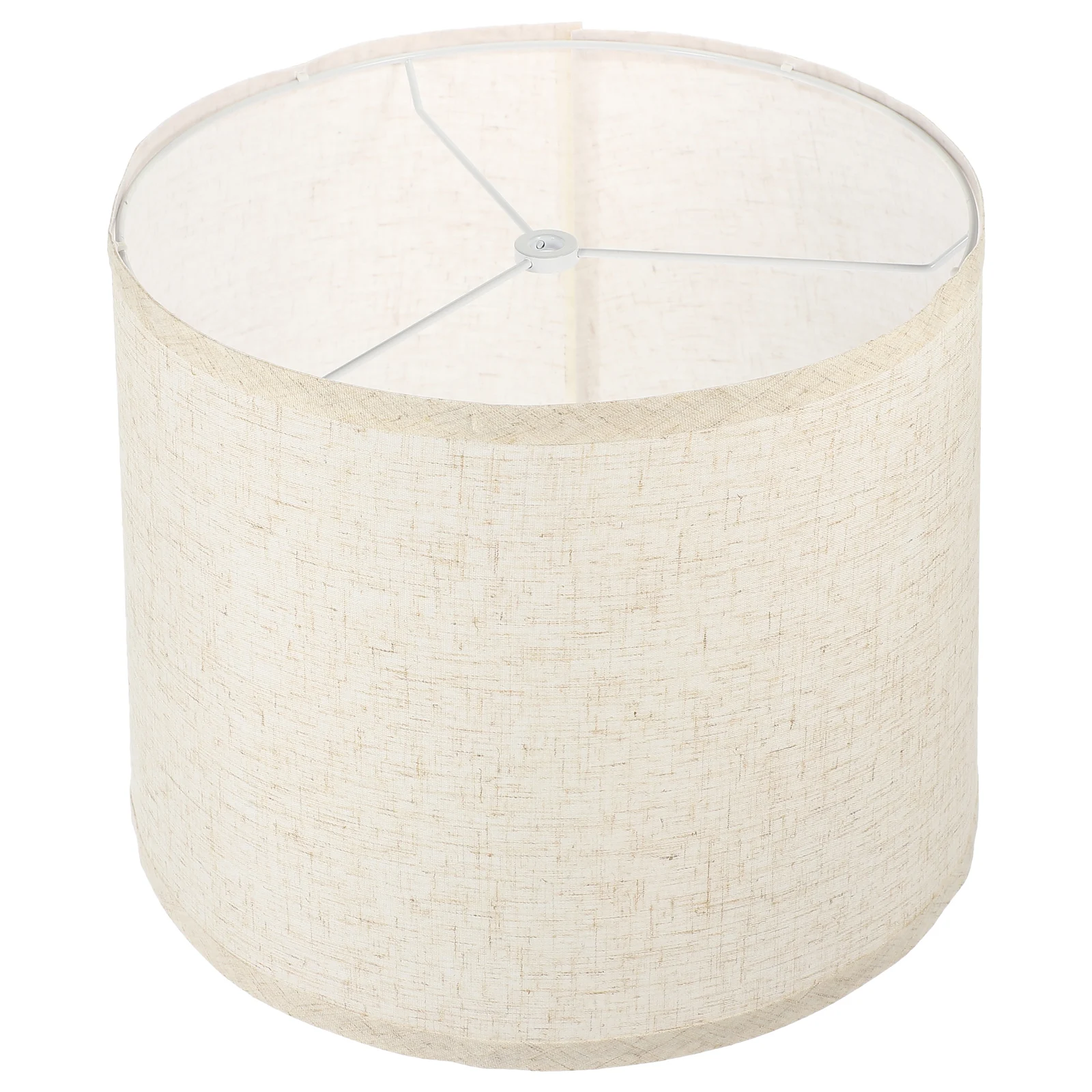 Premium Linen Lampshade Round Replacement Table Lamp Shade Iron Frame Easy Installation Simple Lightweight Ceiling Light