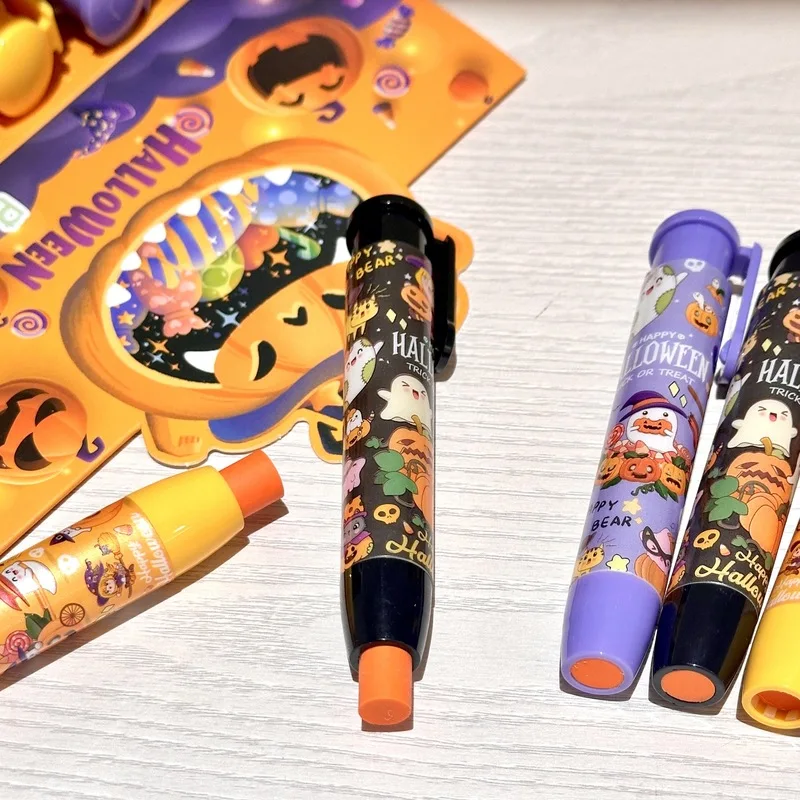 Imagem -04 - Halloween Batom Modelagem Borracha Desenhos Animados de Alto Valor Estudante Suprimentos Papelaria Atacado 30 Pcs