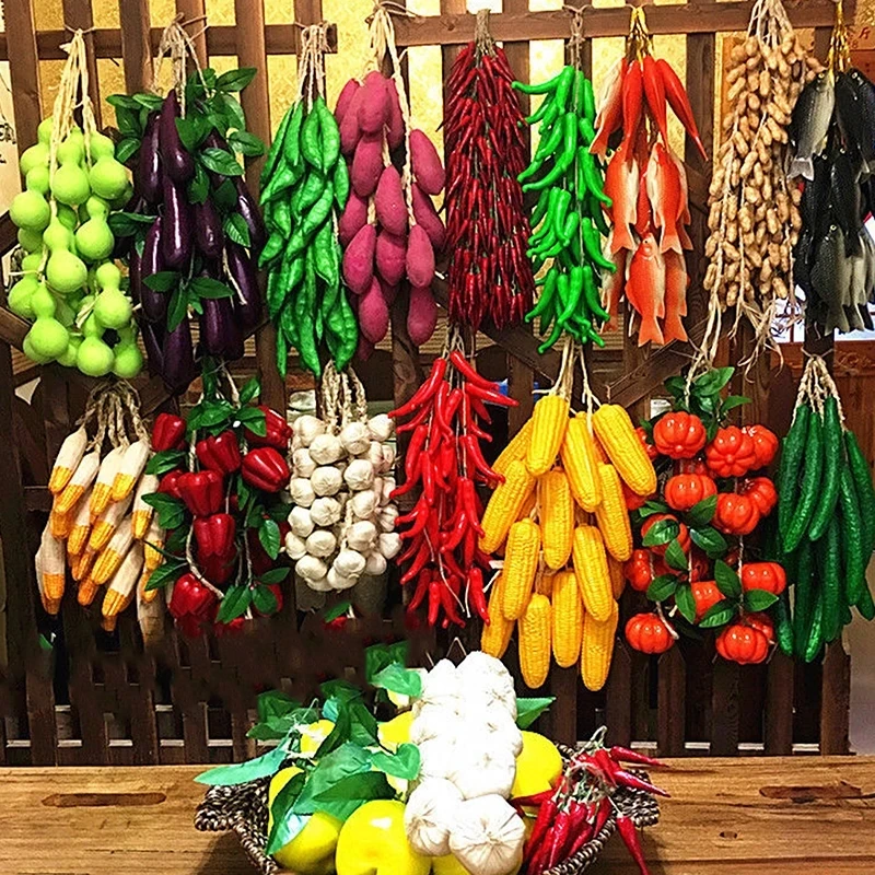 Simulation Artificial Food Vegetables Fake Chili Pepper Fruit Photography Props For Decoration Room Home Party Wall Decor